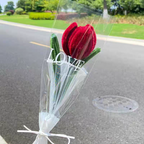 Handmade Artificial Polyester Tulip Pipe Twist Bar Weaving Bouquet Creative for Wedding Christmas and Mother's Day Gift