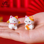 Lucky Cat Ceramic Home Ornament Creative Japanese-style Fortune Cat Small Pocket Store Opening Event Gift Wholesale