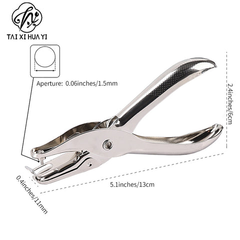 Hand-held hole punch, single-hole bean punching pliers 6mm round aperture, paper file, hand account, office stationery hole punching machine