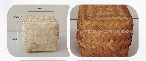 Factory bamboo weaving gift boxes, bamboo boxes, wedding candy boxes, candy baskets, souvenir gift packaging boxes, folk crafts, covered bamboo