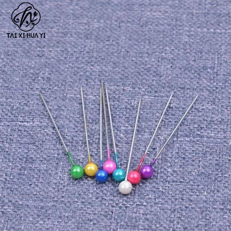 Pearlescent needle positioning needle, pearlescent pin plastic pin, colored pearlescent needle, fixed clothing accessories needle