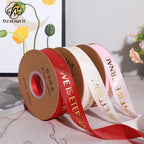 Valentine's Day flower shop floral supplies English threaded ribbon DIY bouquet ribbon material spot wholesale