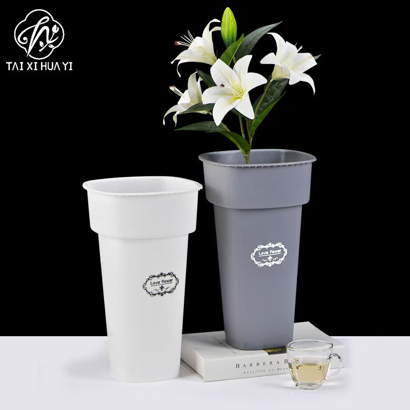 Wake flower bucket flower shop special Hong Kong-style square flower bucket wholesale stall household dried flowers flower growing bucket Wake flower bucket