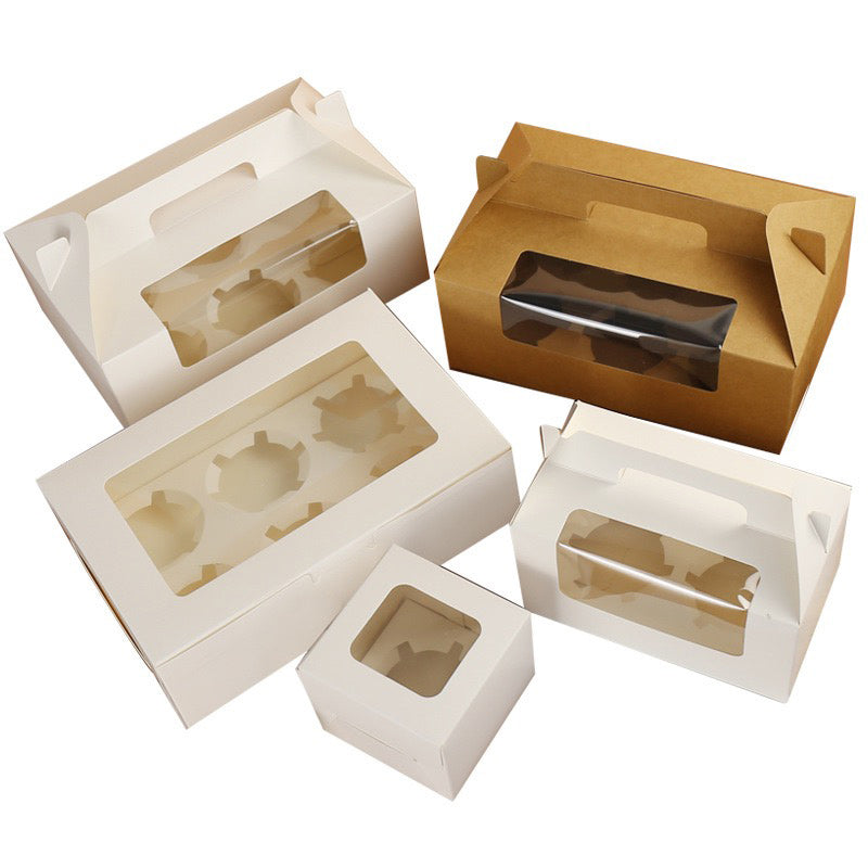 1/2/4/6/12 capsules window muffin box baking snow meiniang egg tart box packaging box cupcake packaging box