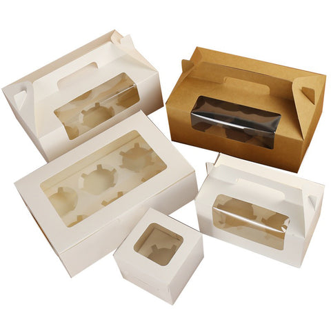 1/2/4/6/12 capsules window muffin box baking snow meiniang egg tart box packaging box cupcake packaging box
