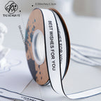 New Bouquet Ribbon Printed English Ribbon Threaded Cotton Strap Flower Packaging Gift Bundle Bow Bouquet Strap