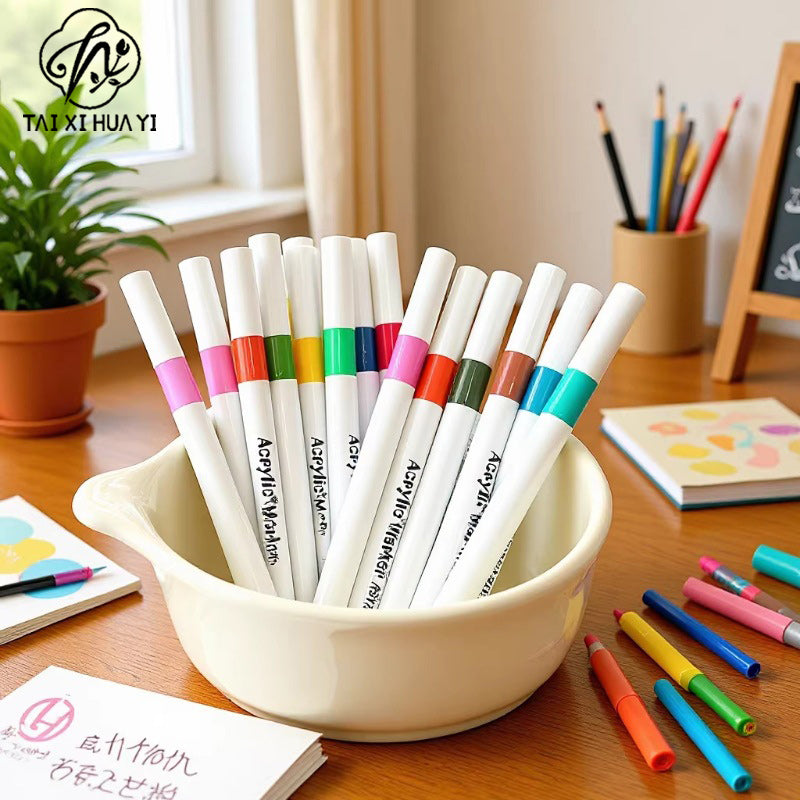Genuine acrylic marker soft head waterproof quick-drying watercolor pen 80-color children's graffiti floral painting pen set Main image
