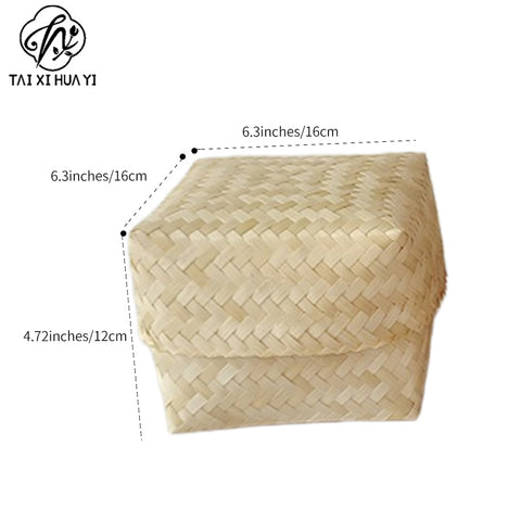 Factory bamboo weaving gift boxes, bamboo boxes, wedding candy boxes, candy baskets, souvenir gift packaging boxes, folk crafts, covered bamboo