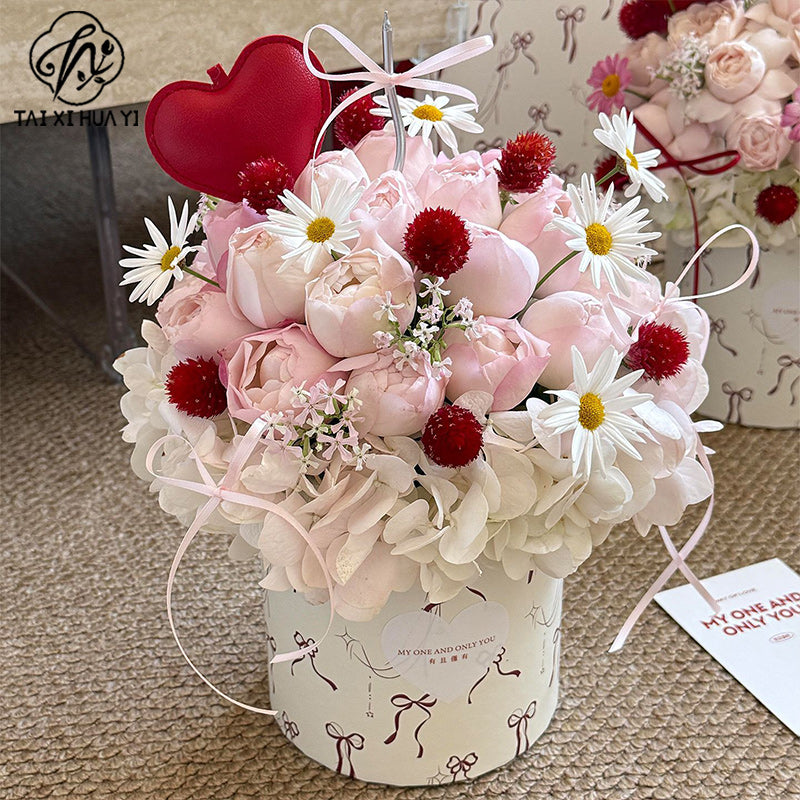 [520 & Mother's Day New Products] Romantic Surprise Flower Arrangement Box Bow Flower Box Handmade DIY Floral Materials
