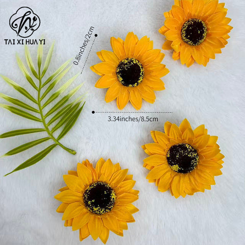 Sunflower Head Soap Flower Head Soap Flower Head Simulation Flower Sunflower DIY Teachers' Day Bouquet Manufacturer Wholesale