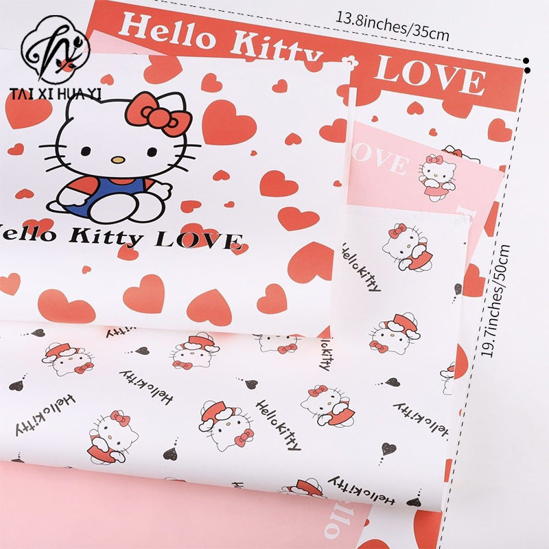 520 new products hello Kitty handmade bouquet wrapping paper handmade DIY flower decoration wrapping paper flower shop materials