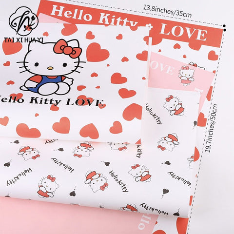 520 new products hello Kitty handmade bouquet wrapping paper handmade DIY flower decoration wrapping paper flower shop materials
