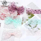 Spot 2.5cm star yarn with flower packaging ribbon polka dot snow yarn webbing bouquet bow ribbon