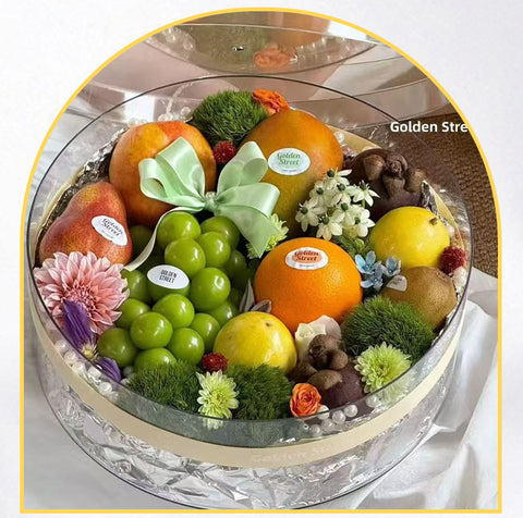 New large-capacity PET fruit flower box food grade round waterproof transparent flower fruit flower arrangement gift box empty box