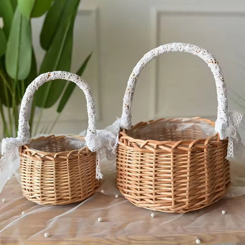 Willow Hand Woven Modern Hanging Eco-Friendly Rattan Kitchen Storage Customized Design Shape Flower Shop Basket Small Basket