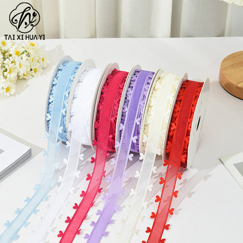 Bilateral love ribbon, hair accessories DIY bow flower gift packaging ribbon cross-border binding belt