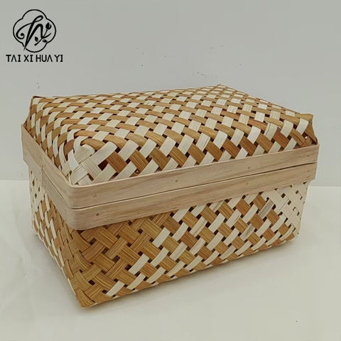 Handmade wooden storage box directly from the manufacturer Outdoor picnic basket Wedding souvenir Decorative handicrafts Shooting props