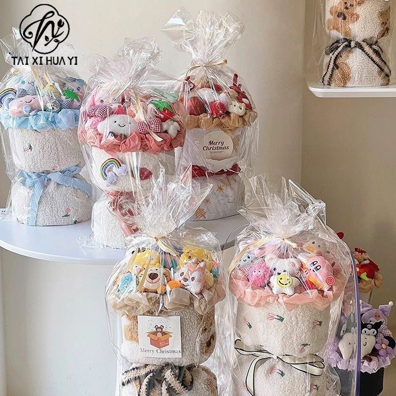 High transparency bouquet dust bag transparent bouquet bag rainproof windproof glass paper bag send flowers flower packaging wholesale