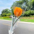 Handmade Artificial Polyester Tulip Pipe Twist Bar Weaving Bouquet Creative for Wedding Christmas and Mother's Day Gift