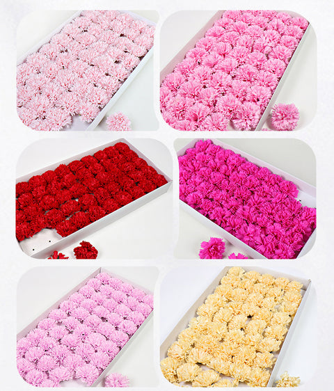 Soap flower head, carnation soap flower, artificial flower head, flower head festival bouquet gift box, DIY materials, flowers
