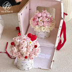 [520 & Mother's Day New Products] Romantic Surprise Flower Arrangement Box Bow Flower Box Handmade DIY Floral Materials