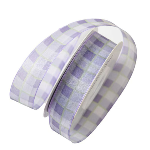 Small fresh two-color plaid yarn strap tied bouquet packaging yarn strap flower shop DIY ribbon ribbon floral materials wholesale 1