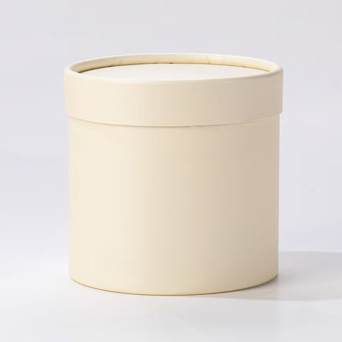 Very Popular Modern Luxury Hug Bucket Small Pure White Pink Recyclable Handmade Vanishing Cardboard Cylinder Flower Box for