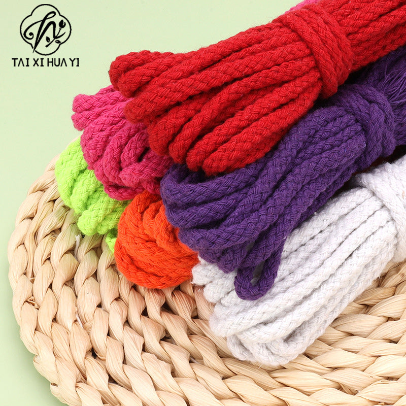 Spot 5mm colored eight-strand cotton rope, handmade DIY woven hemp rope, drawstring, trouser belt binding rope, hollow 8-strand cotton rope