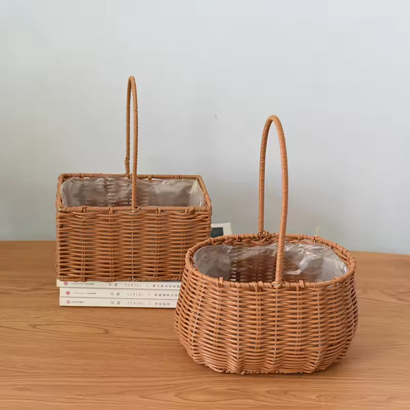 Modern Style Hand-Woven Rattan Wicker Shape Storage Basket Eco-Friendly Durable Lightweight Multifunctional Home Garden Plant Secondary image