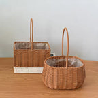 Modern Style Hand-Woven Rattan Wicker Shape Storage Basket Eco-Friendly Durable Lightweight Multifunctional Home Garden Plant