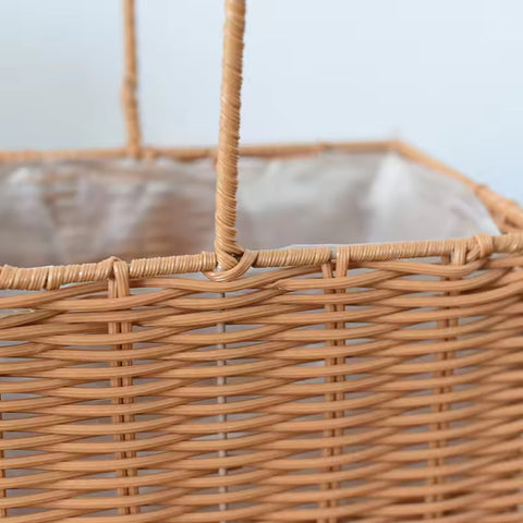 Modern Style Hand-Woven Rattan Wicker Shape Storage Basket Eco-Friendly Durable Lightweight Multifunctional Home Garden Plant