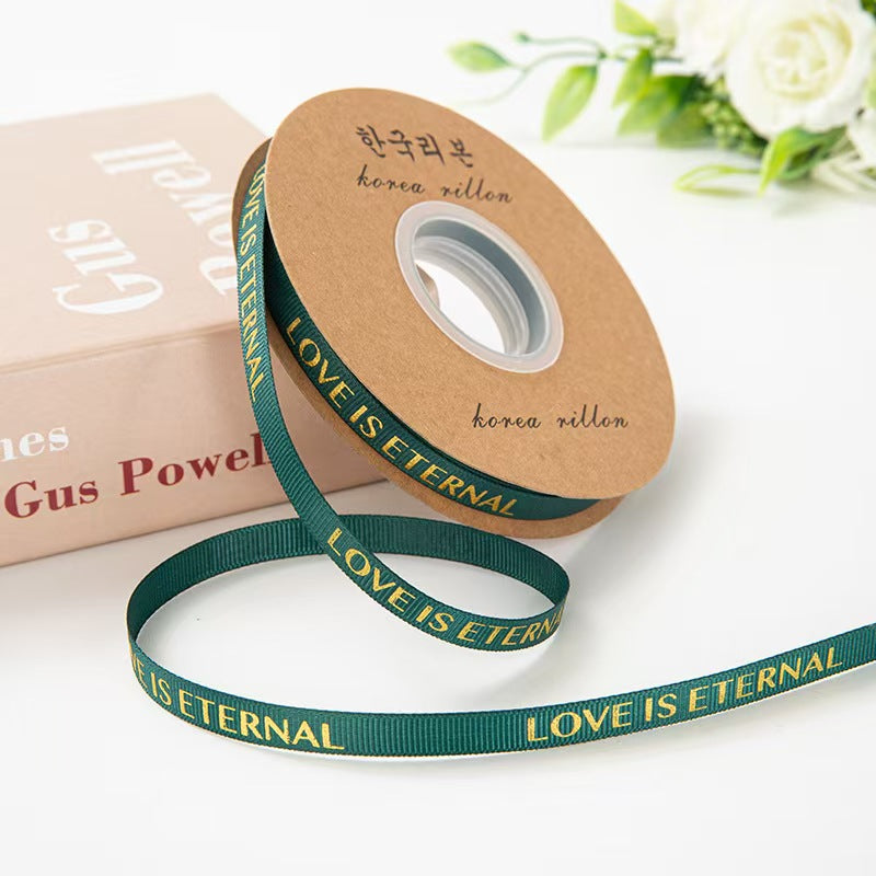Valentine's Day flower shop floral supplies English threaded ribbon DIY bouquet ribbon material spot wholesale