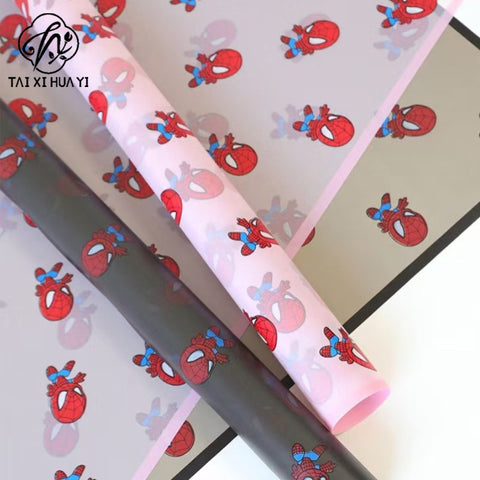 Cartoon Children's Series Waterproof Flower Wrapping Paper Spider-Man Bag Flower Paper Bouquet Packaging Materials Florist Materials