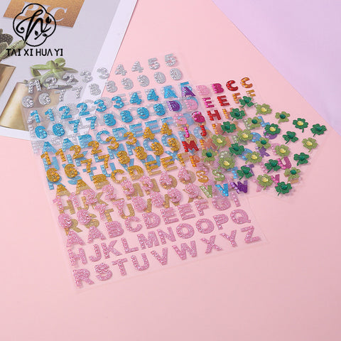 Star diamond sticker flower shop bouquet decoration rhinestone sticker flower petal letter diamond flower art packaging consumables