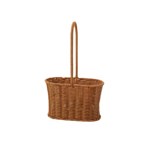 Modern Style Hand-Woven Rattan Wicker Shape Storage Basket Eco-Friendly Durable Lightweight Multifunctional Home Garden Plant