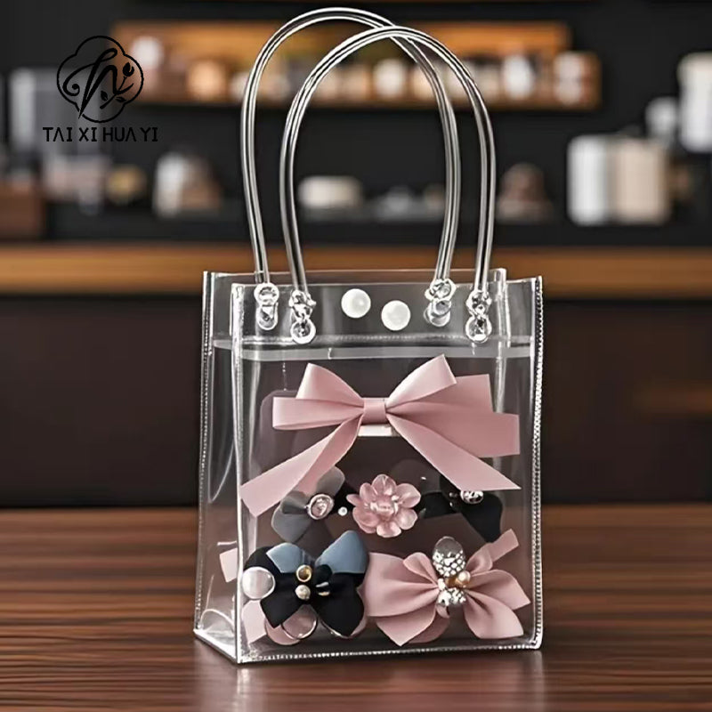 Environmentally Transparent PVC Wedding Gift Box Waterproof Transparent Bridesmaid Gift Bag Paper Box