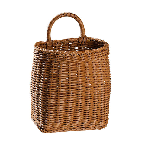 Japanese style rattan kitchen ginger and garlic storage basket kitchen utensils hanging basket indoor small items storage wall hanging basket portable small flower basket