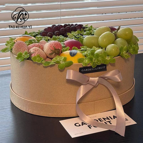 Dragon Boat Festival primary color kraft paper box flower bouquet flower arrangement box Dragon Boat Festival floral fruit box empty box simple flower shop packaging