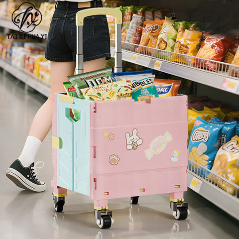 Outdoor trolley Portable folding trolley trolley Shopping trolley Supermarket shopping cart Home express trolley