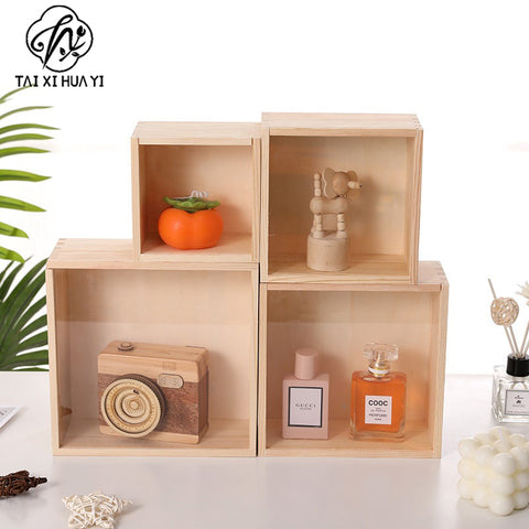 Holiday light luxury high-grade wooden flower box, flower sunflower arrangement square gift box, flower shop DIY floral materials
