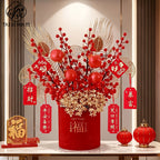 Year of the Horse Lucky Bucket Ornament 2026 Happy New Year Hug Bucket Lucky Fruit Red Fruit Living Room Decoration Spring Festival Atmosphere Decoration