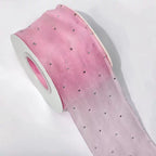 Fashionable 4cm Eco-Friendly Satin Beaded Lace Ribbon Colorful Wedding & Christmas Trim French Lace Women's Bow Knot