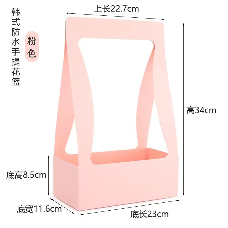 Simple Portable Paper Box Matt Lamination Flower Basket for Wedding Decor Packaging for Flowers and Folders