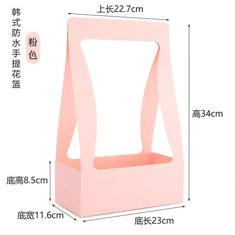 Simple Portable Paper Box Matt Lamination Flower Basket for Wedding Decor Packaging for Flowers and Folders