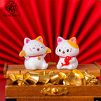 Lucky Cat Ceramic Home Ornament Creative Japanese-style Fortune Cat Small Pocket Store Opening Event Gift Wholesale