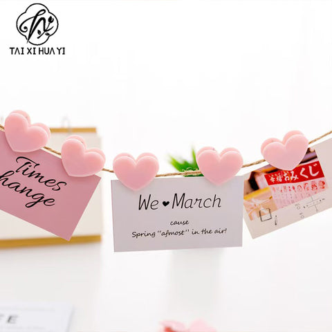 ins transparent mini love clip plastic test paper book folder heart-shaped decorative photo clip sticky note clip