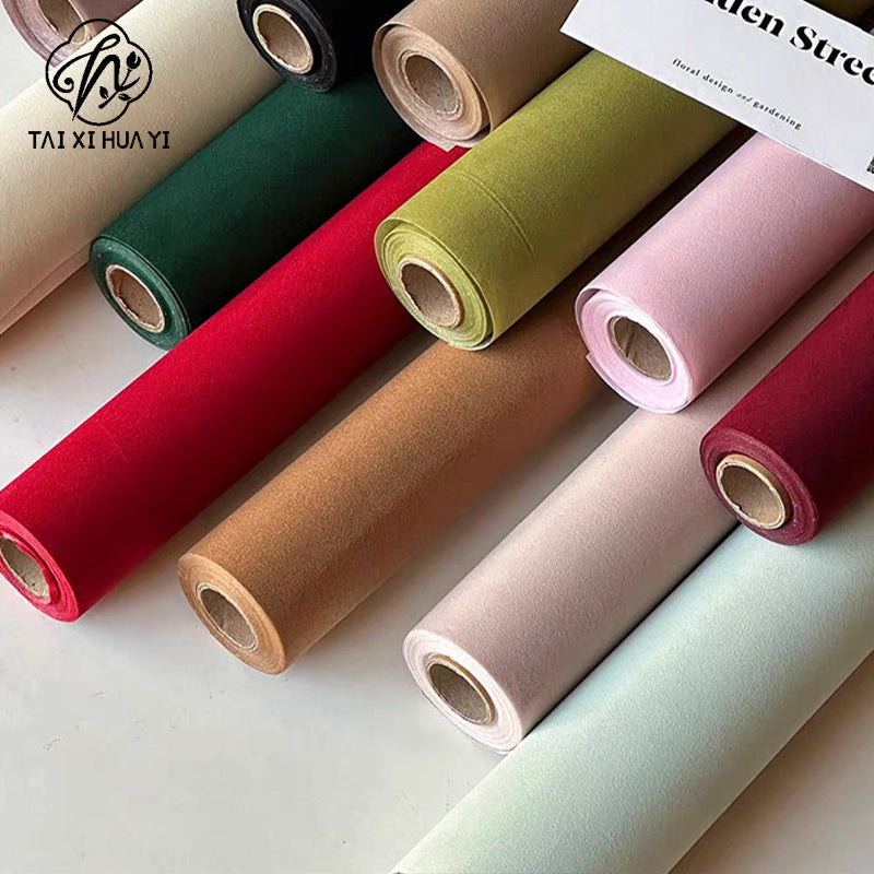 New arrival velvet velvet cloth flower wrapping paper small fragrant bouquet bag flower paper floral material roll waterproof paper