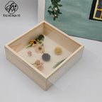 Holiday light luxury high-grade wooden flower box, flower sunflower arrangement square gift box, flower shop DIY floral materials