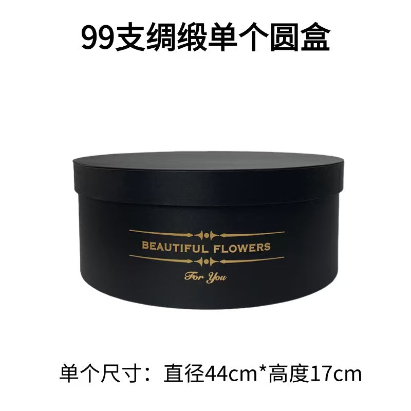 Wholesale Large Size Round Hat Box for Hat Sets Floral Bouquet Box Round Rose Gift Flower Boxes With Gold Foil Stamp Logo