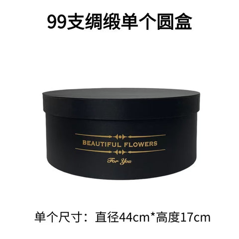 Wholesale Large Size Round Hat Box for Hat Sets Floral Bouquet Box Round Rose Gift Flower Boxes With Gold Foil Stamp Logo